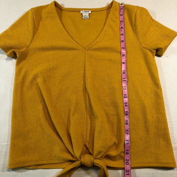 J. Crew Mustard Yellow V-neck T-Shirt Sz XXS - Picture 7 of 9